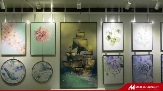 H800mm*600mm Decorative Art Plant Glass Painting for Wall Decor (MR-YB6-2055E)