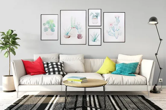 H400mm * 300mm Pintura de flores de parede de arte de cacto nórdico para decoração de casa (MR