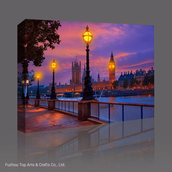 Moldura de luz LED parede nórdica poster arte decoração de casa cidade noite poster impressão pintura em tela