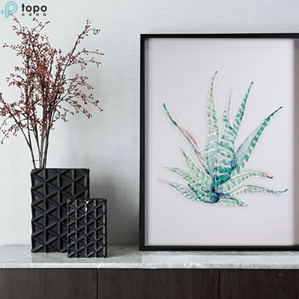 H400mm*300mm Arte Decorativa de Parede Plantas Verdes Pintura em vidro a óleo em Guangzhou (MR